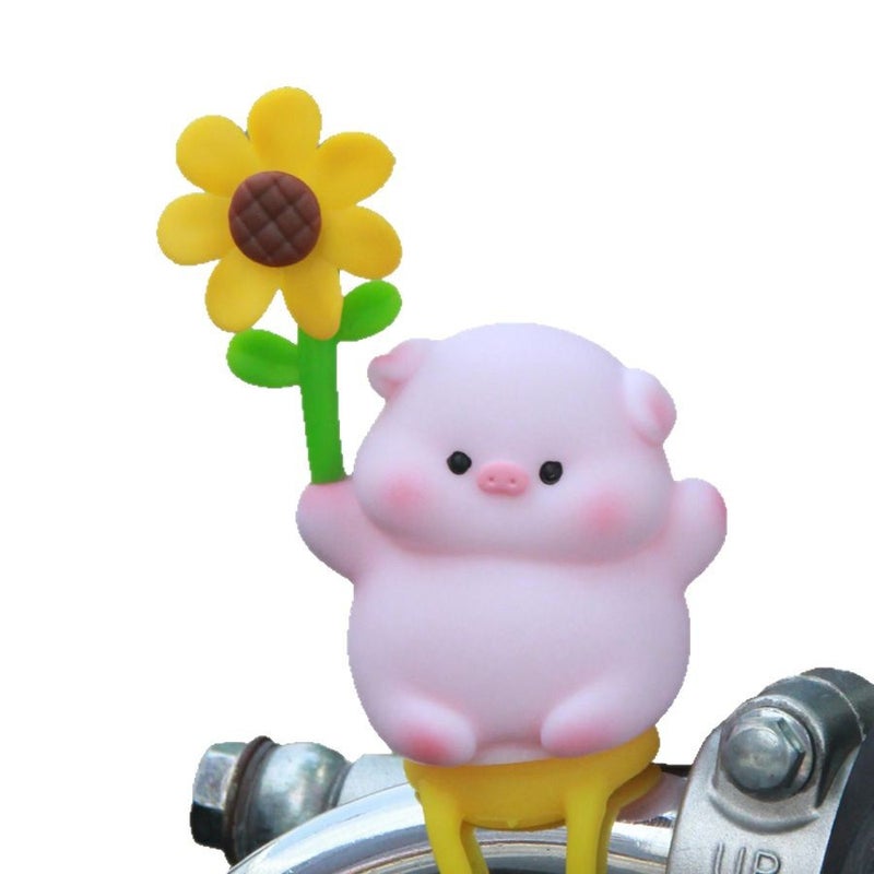 Creative Cartoon Animal Electric Car Ornaments Windmill Park Strap Style Cute Piggy Motorcycle Stroller Decoration - Image 3